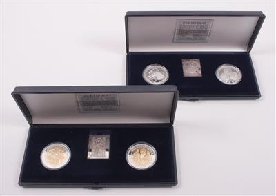 2 Medaillenserien "Beitritt zur Europäischen Union; 1000 Jahre Österreich" - Arte, antiquariato e gioielli