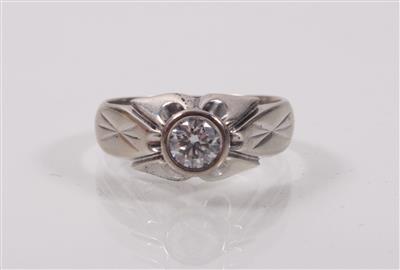 Brillantsolitärring 0,46 ct - Antiques, art and jewellery