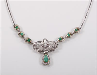 Brillant-Diamant-SmaragdCollier - Antiques, art and jewellery