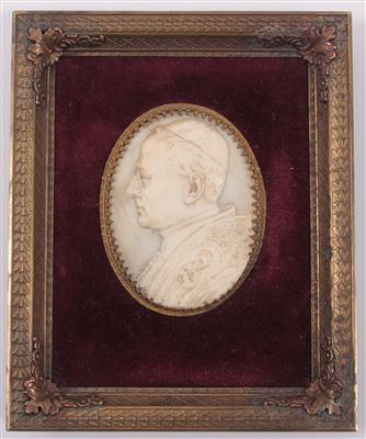 Elfenbeinrelief "Papst Pius XI - Arte, antiquariato e gioielli