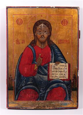 Russchische Ikone "Christus Pantokrator" - Arte, antiquariato e gioielli