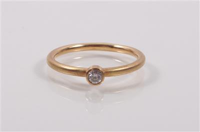 Brillantsolitärdamenring ca. 0,15 ct - Antiques, art and jewellery