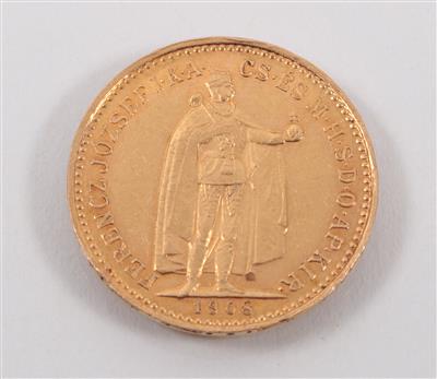 Goldmünze 10 Korona- 1908 - Umění, starožitnosti, šperky