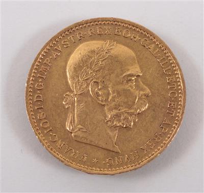 Goldmünze 20 Kronen, Österreich 1893 - Umění, starožitnosti, šperky