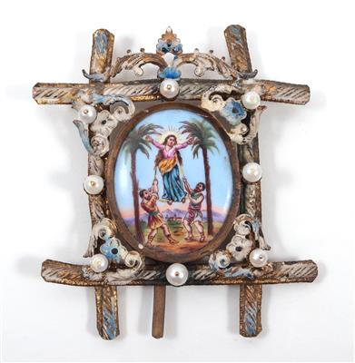 Porzellanbildchen "Heilige Corona" - Kunst, Antiquitäten und Schmuck