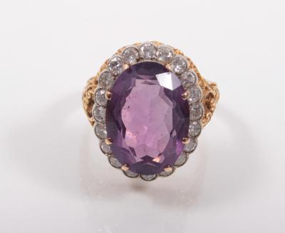 Amethyst- Brillantring - Kunst, Antiquitäten und Schmuck