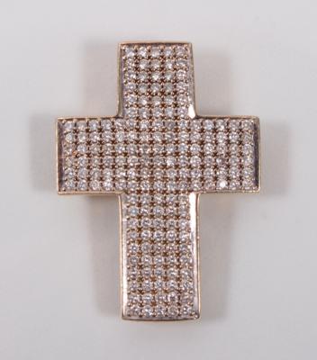 Brillantkreuzanhänger zus. ca. 1,70 ct - Kunst, Antiquitäten und Schmuck