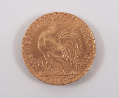 Goldmünze 20 Francs, Frankreich 1912 - Antiques, art and jewellery