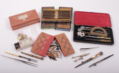 Konvolut Reißzeug und Schreibfedern - Kunst, Antiquitäten und Schmuck