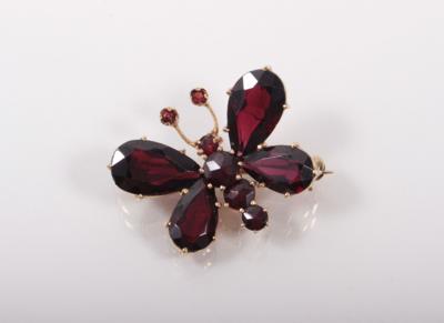 Granatbrosche "Schmetterling" - Antiques, art and jewellery