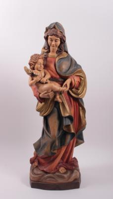 Holzfigur "Madonna mit Kind" - Arte, antiquariato e gioielli