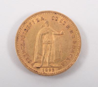 Goldmünze 10 Korona, Ungarn 1893 - Arte, antiquariato e gioielli