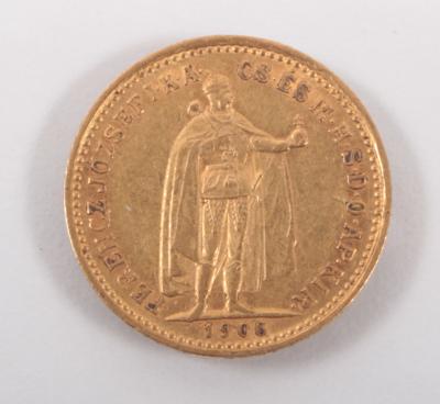 Goldmünze 10 Korona, Ungarn 1906 - Kunst, Antiquitäten und Schmuck