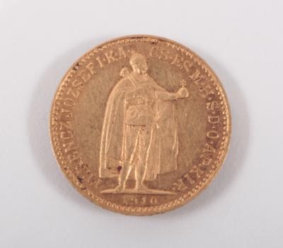 Goldmünze 10 Korona, Ungarn 1910 - Umění, starožitnosti, šperky