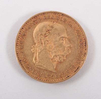 Goldmünze 10 Kronen, Österreich 1896 - Umění, starožitnosti, šperky