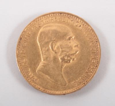 Goldmünze 10 Kronen, Österreich 1908 - Umění, starožitnosti, šperky