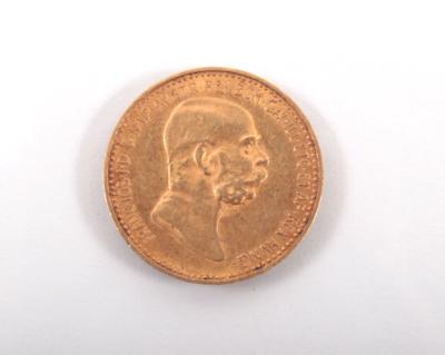 Goldmünze 10 Kronen, Österreich 1909 - Umění, starožitnosti, šperky