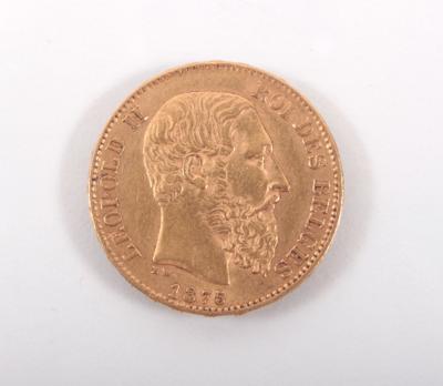 Goldmünze 20 Francs "Leopold II" 1875 - Kunst, Antiquitäten und Schmuck