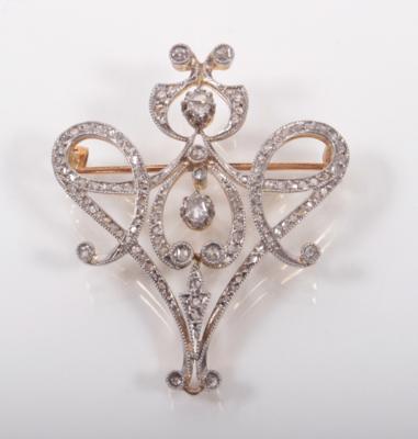 Französische Diamantrautenbrosche - Umění, starožitnosti, šperky