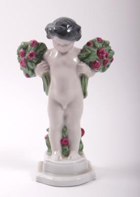 ROSENTHAL Porzellanfigur "Ich gratuliere", Putto mit Rosen - Kunst, Antiquitäten und Schmuck