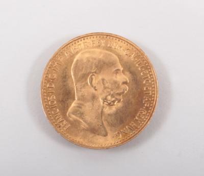 Goldmünze 10 Kronen, 1909 - Umění, starožitnosti, šperky