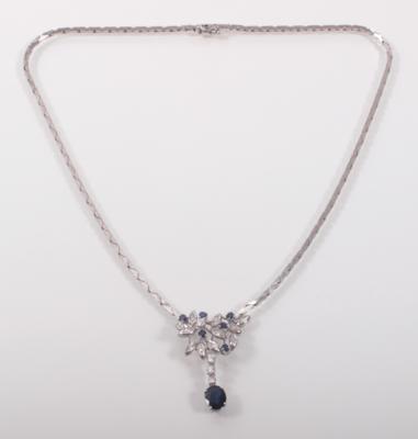 Diamant Saphircollier - Kunst, Antiquitäten und Schmuck