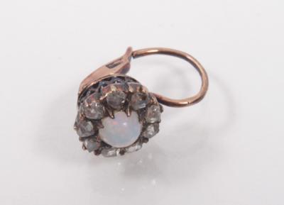 Einzelner Diamant Opalohrring - Antiques, art and jewellery
