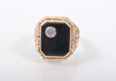 Onyx- Brillantherrenring - Kunst, Antiquitäten und Schmuck