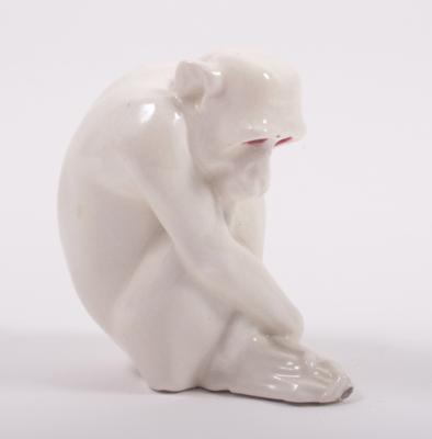 Keramikfigur "Sitzender Affe" - Kunst, Schmuck, Antiquitäten
