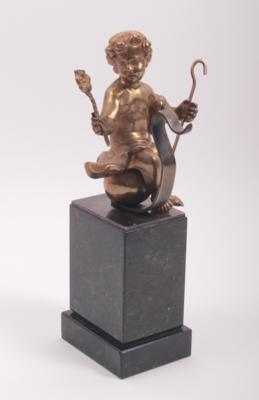 Bronzefigur (Taschenuhrenständer) "Putto" - Kunst, Schmuck, Antiquitäten