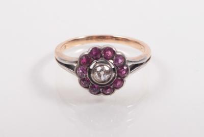 Diamant Rubinring - Antiques, art and jewellery