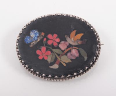 Pietra Dura- Brosche - Kunst, Schmuck, Antiquitäten