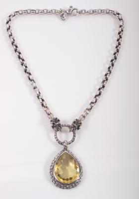 Lemon-Citrincollier ca. 101 ct"Elf Craft" Silber 925, - Kunst, Antiquitäten und Schmuck