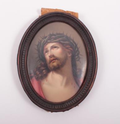 Ovales Porzellanbild "Ecce Homo" - Kunst, Antiquitäten und Schmuck