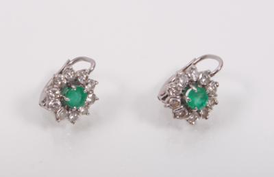 Brillant Smaragd Ohrringe - Antiques, art and jewellery