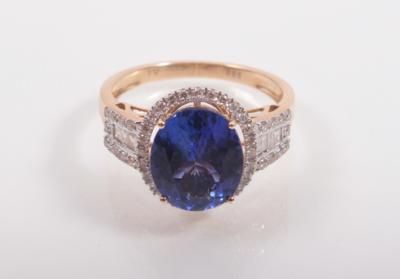 Tansanitdamenring ca. 4 ct - Antiques, art and jewellery