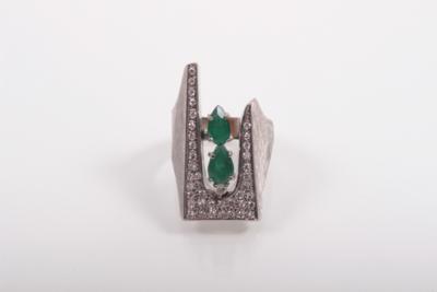 Diamant Smaragdring - Antiques, art and jewellery