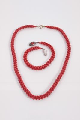 Korallenarmkette- und Halskette - Arte, antiquariato e gioielli