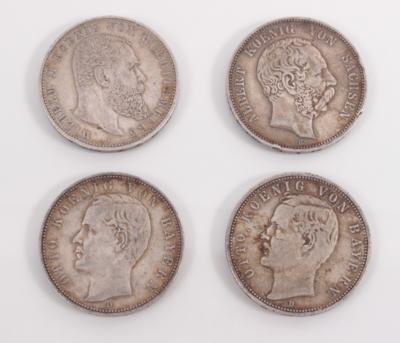 4 Silbermünzen a 5 Mark, Deutsches Reich - Arte Antiquariato e Gioielli