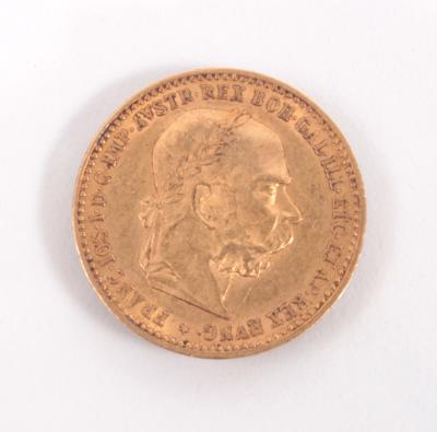 Goldmünze 10 Kronen, Österreich 1896 - Umělecké starožitnosti a šperky