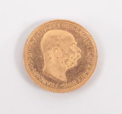 Goldmünze 10 Kronen, Österreich 1909 (St. Schwarz) - Umělecké starožitnosti a šperky