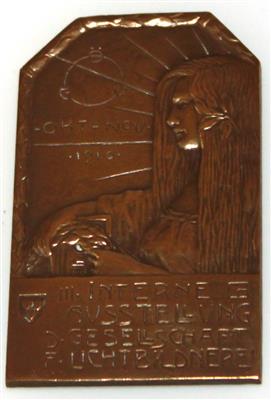 Jugendstil- Bronzeplakette - Art and antiques