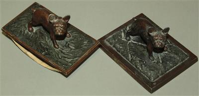 Löschwiege und Briefbeschwerer, "Französische Bulldoggen" - Art and antiques