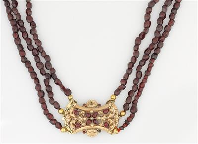 3-reihiges Granatcollier - Art and antiques