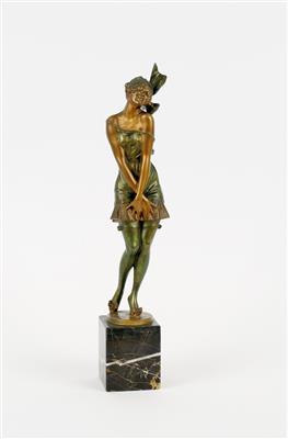 Bruno Zach, Bronzefigur, "Verschämtes Mädchen" - Art and antiques