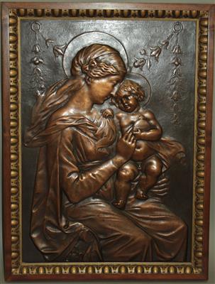 Gusseisenrelief "Madonna mit Kind" - Art and antiques