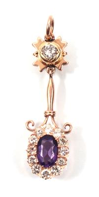 Brillant- Amethystanhänger - Antiques, art and jewellery