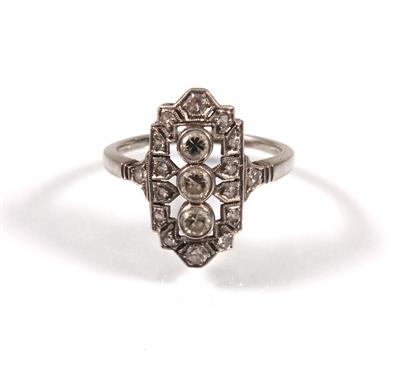 Brillant- Diamantdamenring, zus. ca. 0,60 ct - Antiques, art and jewellery