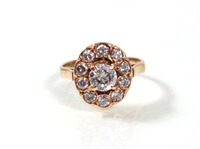 Brillantdamenring zus. ca. 1 ct - Art, antiques and jewellery