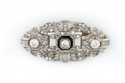 Art Deco- Diamant- und Altschliffbrillantbrosche zus. ca. 1,60 ct - Art, antiques and jewellery